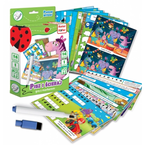 Pisz i ścieraj Roter Kafer Gra z markerem Poziom Wysoki RK1020-01